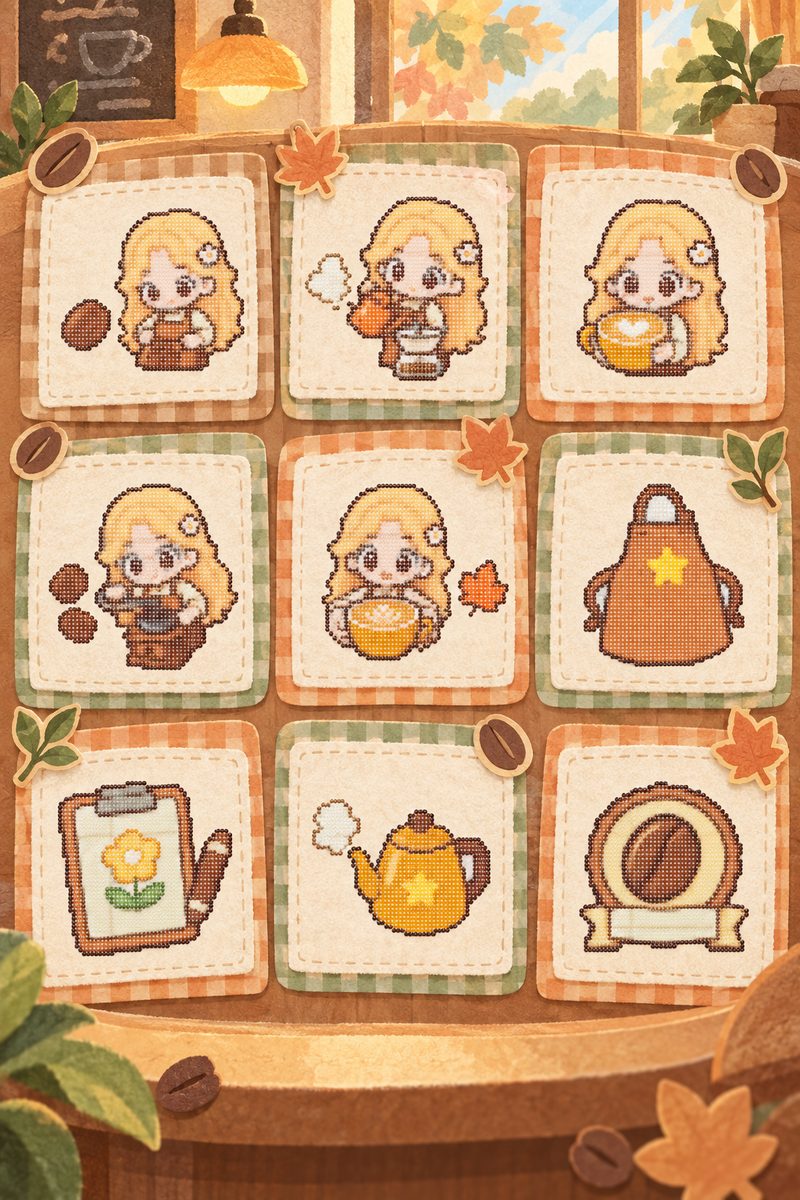 Barista Anan — Mini Bead Pattern Pack (9 Designs) cover art