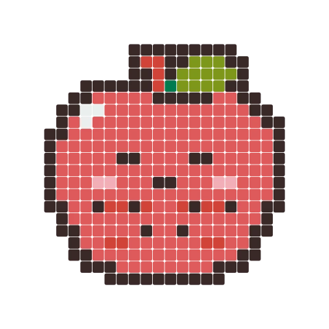 Apple fuse bead pattern, 24 × 24 beads