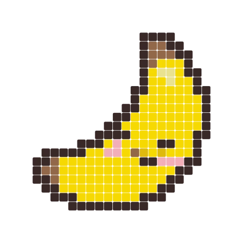 Banana fuse bead pattern, 24 × 24 beads