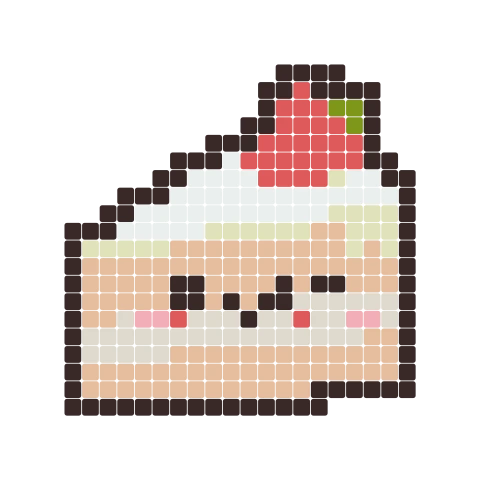 Cake fuse bead pattern, 24 × 24 beads