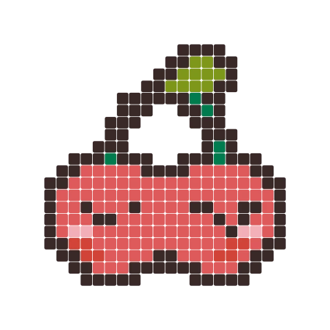 Cherries fuse bead pattern, 24 × 24 beads