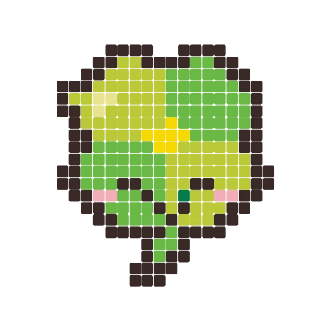 Four-leaf clover fuse bead pattern, 24 × 24 beads