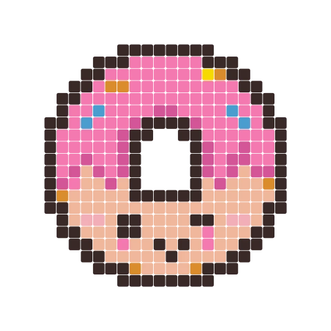 Doughnut fuse bead pattern, 24 × 24 beads