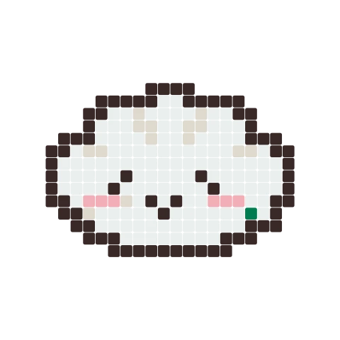 Dumpling fuse bead pattern, 24 × 24 beads