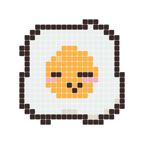 Fried egg fuse bead pattern, 24 × 24 beads