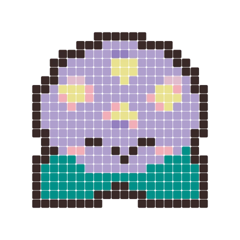 Hydrangea fuse bead pattern, 24 × 24 beads