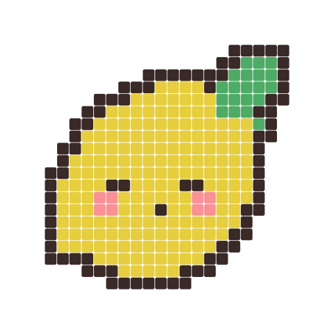 Lemon fuse bead pattern, 24 × 24 beads