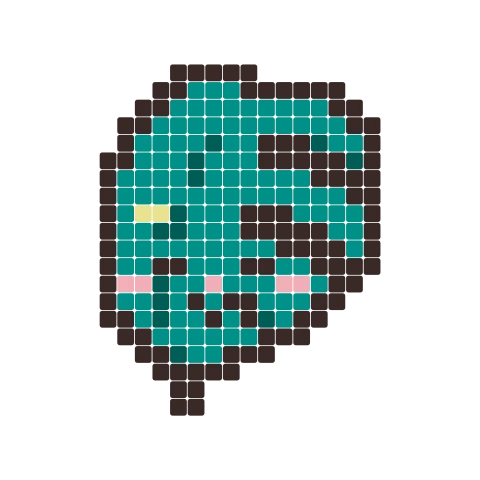 Monstera fuse bead pattern, 24 × 24 beads