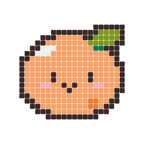 Orange fuse bead pattern, 24 × 24 beads