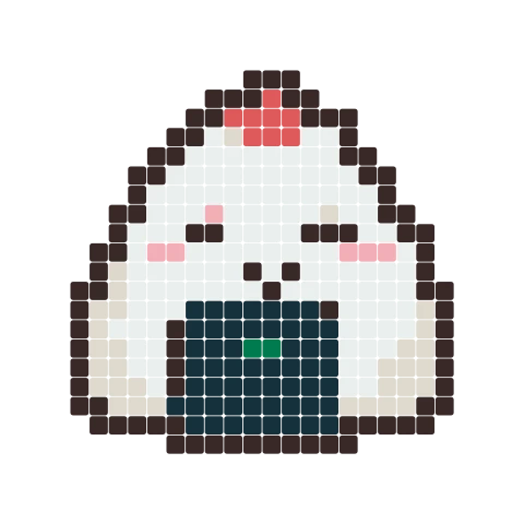 Rice ball fuse bead pattern, 24 × 24 beads