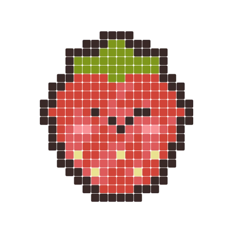 Strawberry fuse bead pattern, 24 × 24 beads