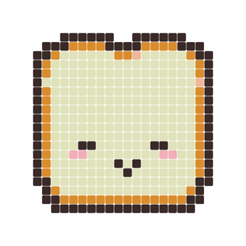 Toast fuse bead pattern, 24 × 24 beads
