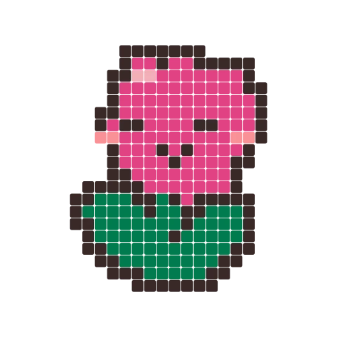 Tulip fuse bead pattern, 24 × 24 beads