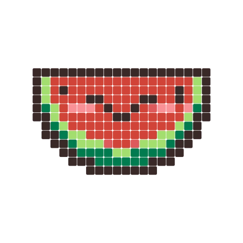 Watermelon fuse bead pattern, 24 × 24 beads